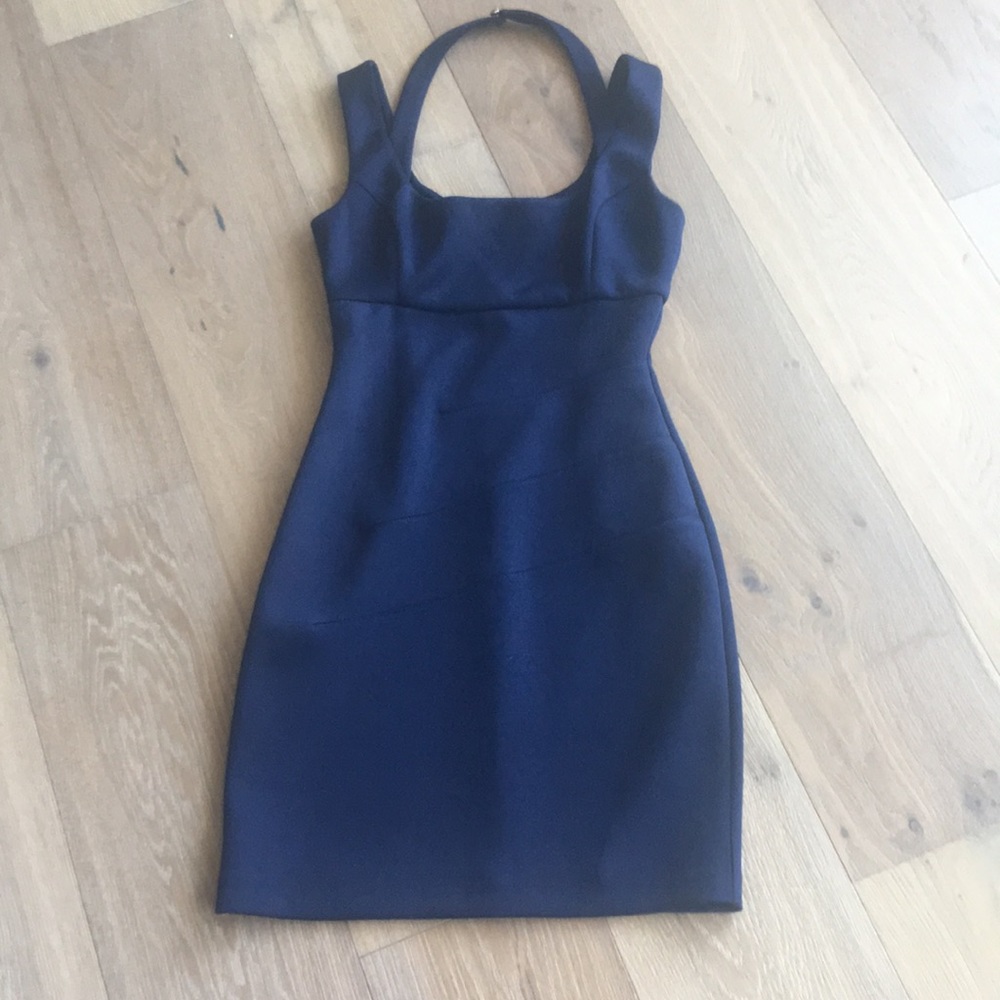 Form fitting navy dress